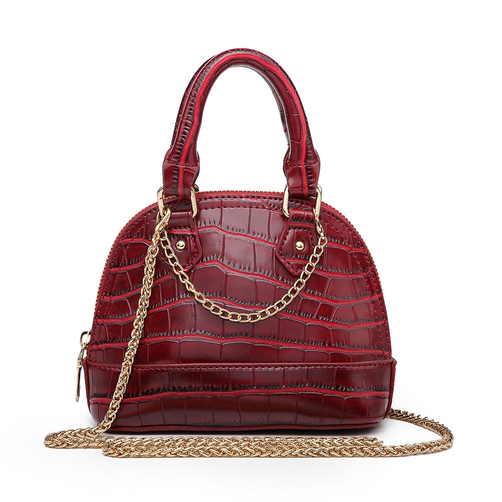 Red Leather Shoulder Bag Women