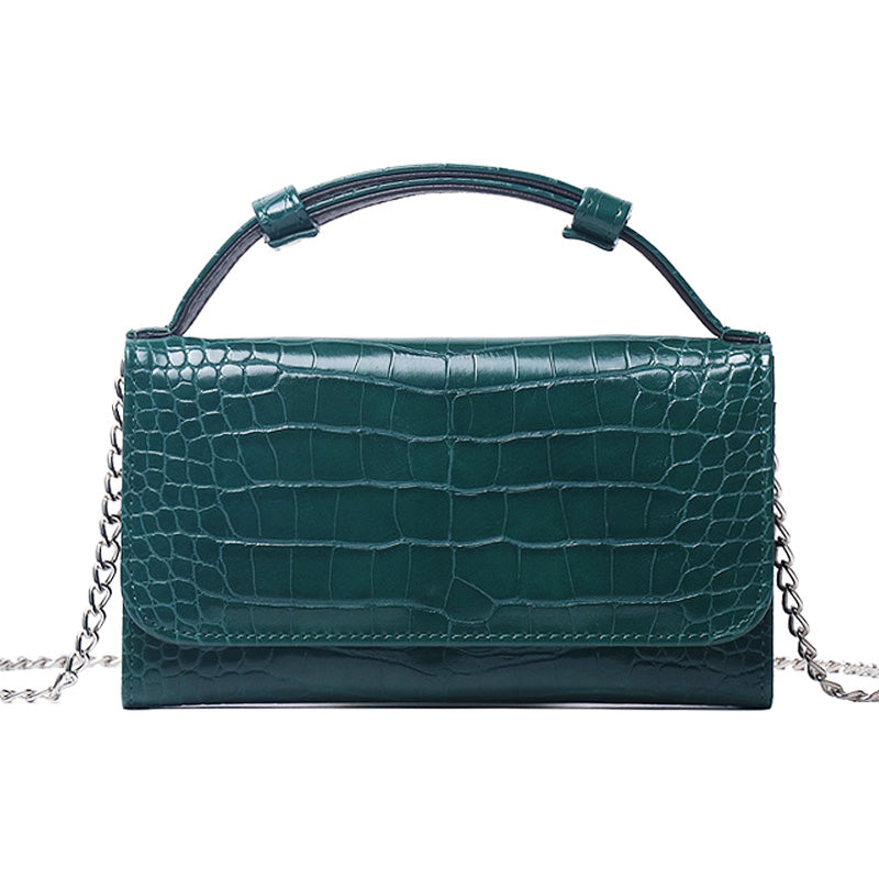 Genuine Leather Bag Crocodile Pattern Handbag