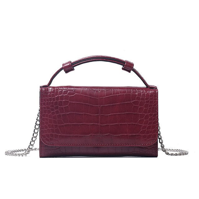 Genuine Leather Bag Crocodile Pattern Handbag