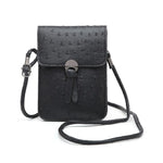 Ostrich Leather Phone Wallet Neck Strap