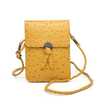 Ostrich Leather Phone Wallet Neck Strap