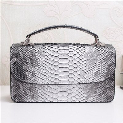 Fashion Embossed Snake Leather Chain Bag