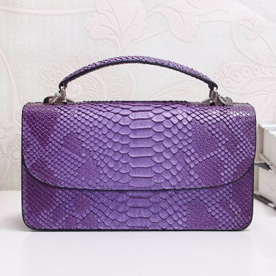 Fashion Embossed Snake Leather Chain Bag