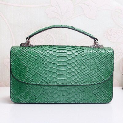 Fashion Embossed Snake Leather Chain Bag