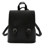 New 2018 Brand Black Scrub PU Leather Female Backpack