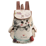 Women Lovely Cat Printed Drawstring Backpack