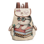 Women Lovely Cat Printed Drawstring Backpack