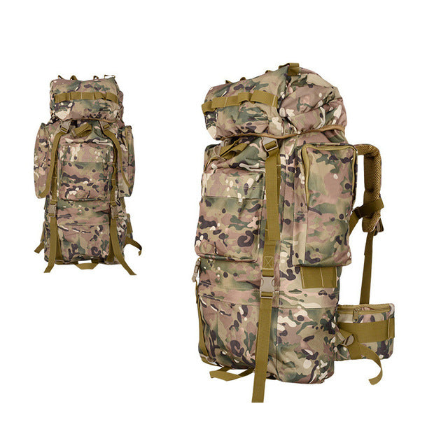 80L Outdoor Backpack Large Capacity Camping Camouflage military rucksack