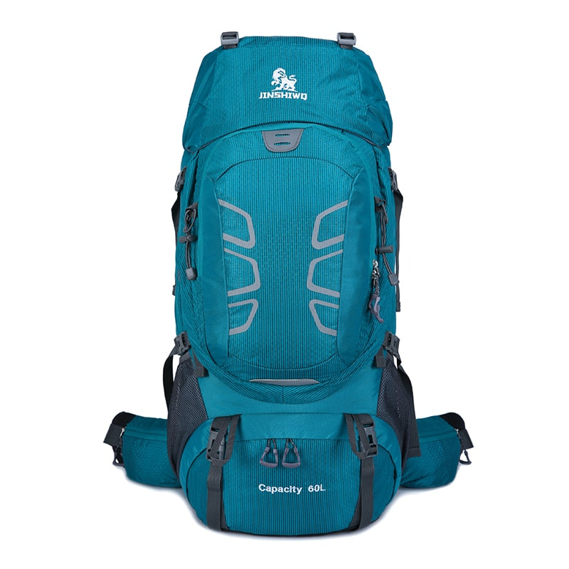 60L Outdoor bag waterproof blue backpacks