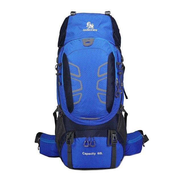 60L Outdoor bag waterproof blue backpacks