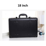 BeaSumore Retro Rolling Luggage Spinner Vintage Leather Suitcase