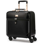 Leather Wheel Suitcases Women Cabin Trolley High capacity password Travel Bag