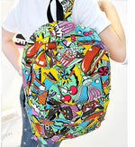 Bag women canvas Graffiti unisex rucksack