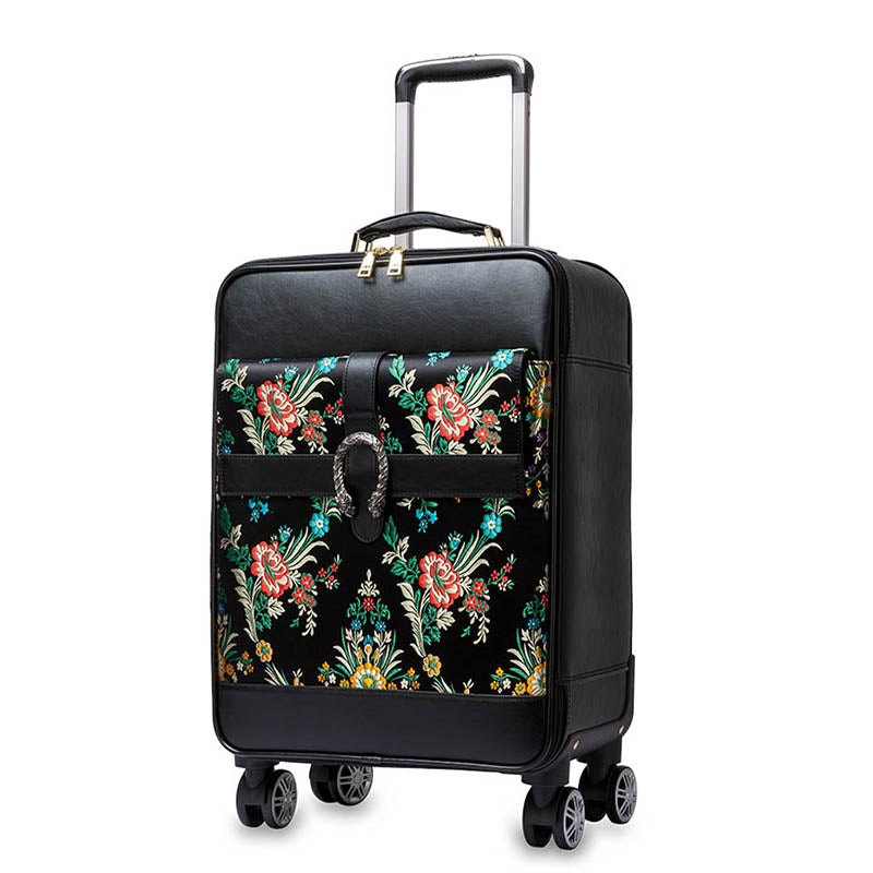 Jacquard Password Trolley Women Suitcase Wheels 16/20 inch Cabin Trunk
